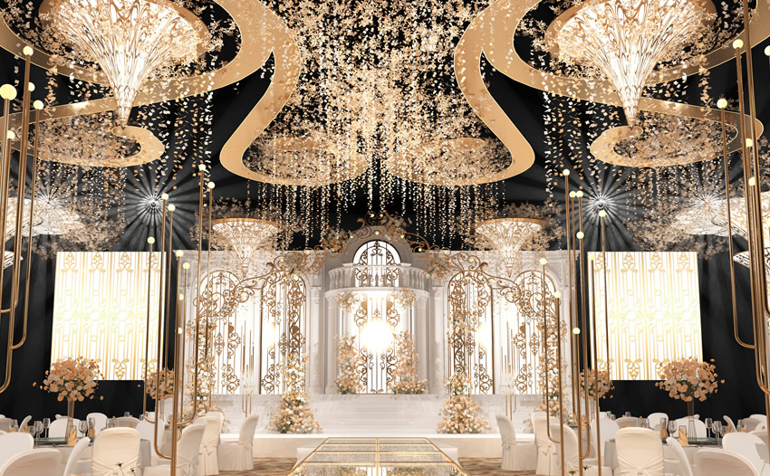 嵊泗花木兰喜事汇金色大厅效果展示